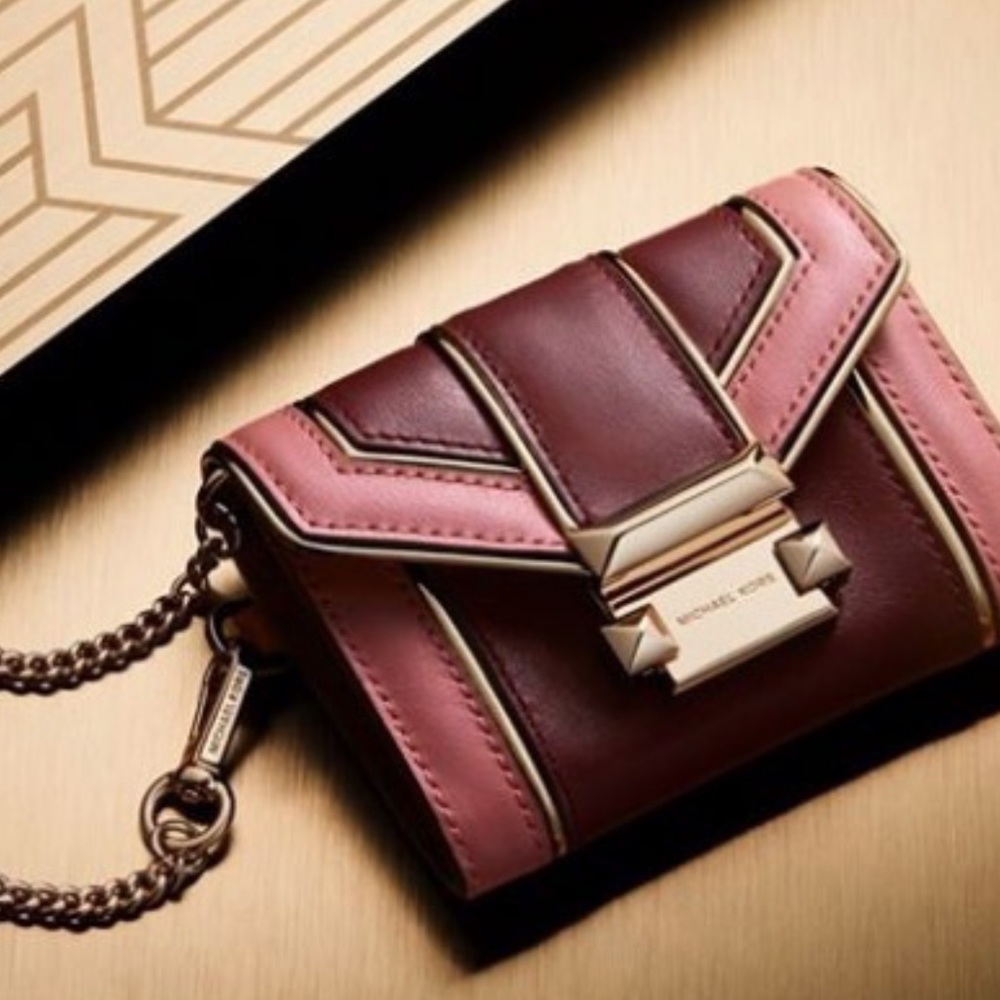 NWT MICHAEL KORS Whitney Oxblood Leather Wallet - Picture 2 of 13